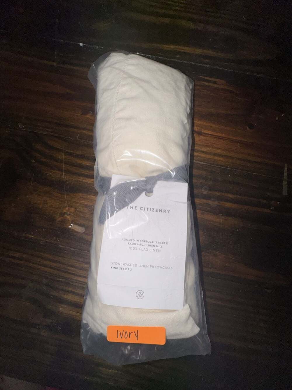 The Citizenry Stonewashed 100% Flax Linen King Pillowcases, Set of 2, Ivory